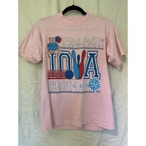 Vintage Cedar Rapids, Iowa Bowling 1991 Bear Short-sleeved T-shirt Size M Medium